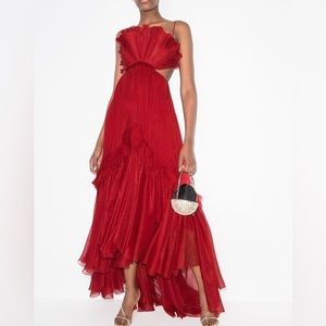 Maria Lucia Hogan Silk Azoray Gown Dress in Red
